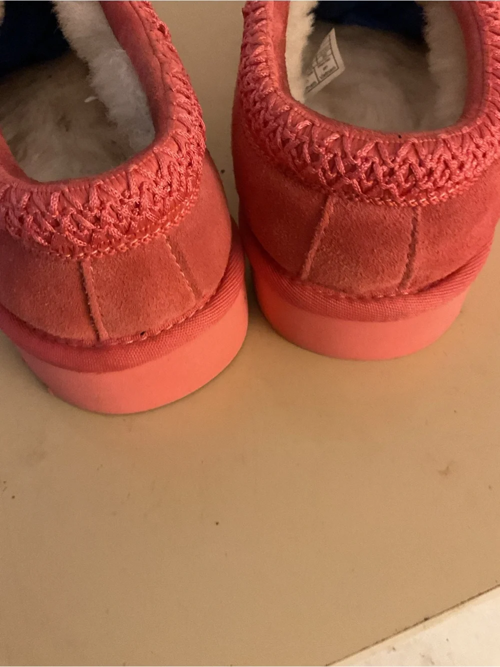 UGG men’s coral suede sheepskin Tasman slipper shoes US 12